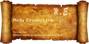 Medy Ernesztina névjegykártya